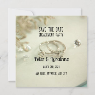 Invitation Partie d'engagement - enregistrer la date. Editabl