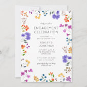 Invitation Partie d'engagement Fleur sauvage simple et intemp (Devant)