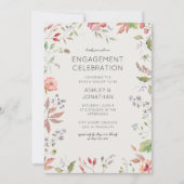 Invitation Partie d'engagement Fleur sauvage simple et intemp (Devant)