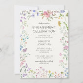 Invitation Partie d'engagement Fleur sauvage simple et intemp (Devant)