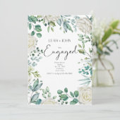 Invitation Partie d'engagement, Fleurs, Vert rose (Debout devant)