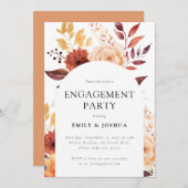 Invitation Partie d'engagement Floral Automne (Devant / Derrière)