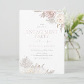 Invitation Partie d'engagement floral blanc et ivoire (Debout devant)
