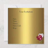 Invitation Partie d'engagement Gold Red White Loons (Dos)