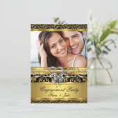 Invitation Partie d'engagement Gold Silver Heart Photo 4 (Debout devant)
