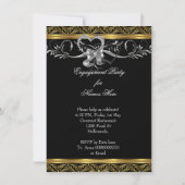 Invitation Partie d'engagement Gold Silver Heart Photo 4 (Dos)