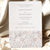Invitation Partie d'engagement Golden Lily Elegant Pastel