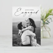 Invitation Partie d'engagement Mariage photo de script modern (Debout devant)