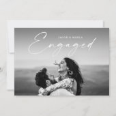 Invitation Partie d'engagement Mariage photo de script modern (Devant)