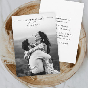 Invitation Partie d'engagement Mariage photo de script modern