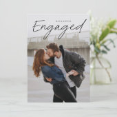 Invitation Partie d'engagement Mariage photo de script modern (Debout devant)