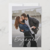 Invitation Partie d'engagement Mariage photo de script modern (Devant)