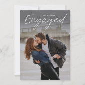 Invitation Partie d'engagement Mariage photo de script modern (Devant)