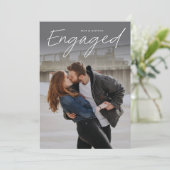 Invitation Partie d'engagement Mariage photo de script modern (Debout devant)