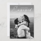 Invitation Partie d'engagement Mariage photo de script modern (Devant)