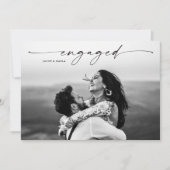 Invitation Partie d'engagement Mariage photo de script modern (Devant)
