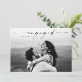 Invitation Partie d'engagement Mariage photo de script modern (Debout devant)
