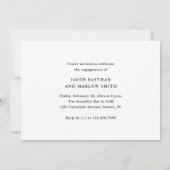 Invitation Partie d'engagement Mariage photo de script modern (Dos)