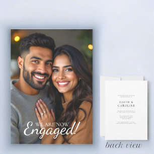 Invitation partie d'engagement mariage photo simple et modern