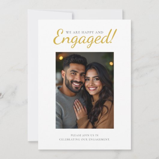 Invitation partie d'engagement mariage photo simple et modern (Devant)