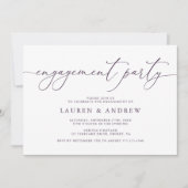 Invitation Partie d'engagement minimaliste de la prune violet (Devant)