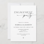 Invitation Partie d'engagement minimaliste des Mariages (Devant)