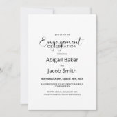 Invitation Partie d'engagement minimaliste élégante (Devant)