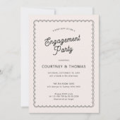 Invitation Partie d'engagement minimaliste et simple à échalo (Devant)