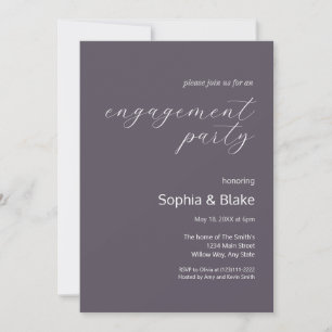 Invitation Partie d'engagement minimaliste moderne en gris ar