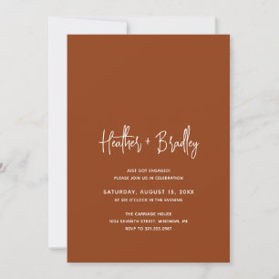 Invitation Partie d'engagement moderne minimaliste en terre c