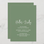Invitation Partie d'engagement moderne minimaliste Sage vert (Devant / Derrière)
