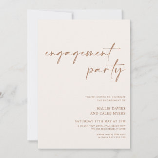 Invitation Partie d'engagement neutre minimaliste moderne
