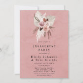 Invitation Partie d'engagement Pampas Tropicale de Blush et d (Devant)