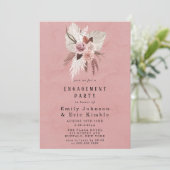 Invitation Partie d'engagement Pampas Tropicale de Blush et d (Debout devant)