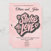 Invitation Partie d'engagement - Partagez l'amour. Editable I (Devant / Derrière)