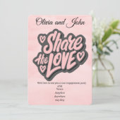 Invitation Partie d'engagement - Partagez l'amour. Modifiable (Debout devant)