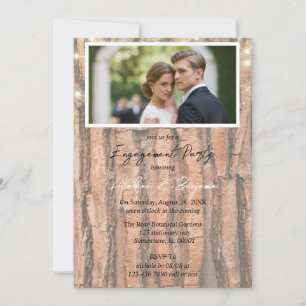 Invitation Partie d'engagement photo de l'arbre - Dégradé du