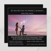 Invitation Partie d'engagement - Photo du coucher du soleil C (Devant / Derrière)