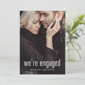 Invitation Partie d'engagement photo moderne minimaliste (Debout devant)