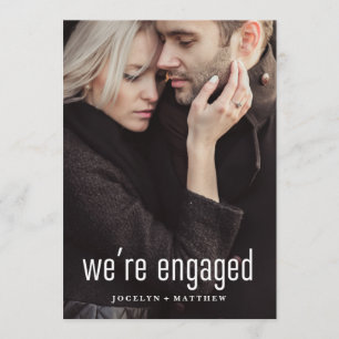 Invitation Partie d'engagement photo moderne minimaliste