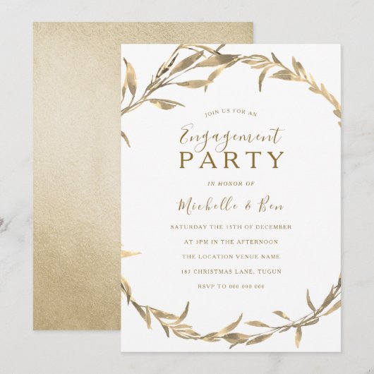 Invitation Partie d'engagement pour la couronne d'or (Devant / Derrière)