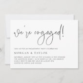 Invitation Partie d'engagement pour le script manuscrit noir  (Devant)