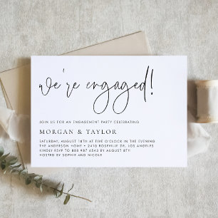 Invitation Partie d'engagement pour le script manuscrit noir 