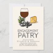 Invitation Partie d'engagement pour le vin et le fromage vint (Devant)
