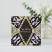 Invitation Partie d'engagement pour l'or et le glamour noir v (Debout devant)