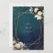 Invitation Partie d'engagement Romantique Floral Gold Wreath (Dos)