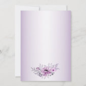 Invitation Partie d'engagement rose Floral violet violet mode (Dos)