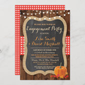 Invitation Partie d'engagement Rustic Shower Citrouille d'aut (Devant / Derrière)