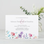 Invitation Partie d'engagement Rustique Floral Watercolor (Debout devant)