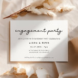 Invitation Partie d'engagement simple<br><div class="desc">Une typographie très simple et élégante qui conviendra à votre mariage chic ! Couleurs entièrement personnalisables.</div>